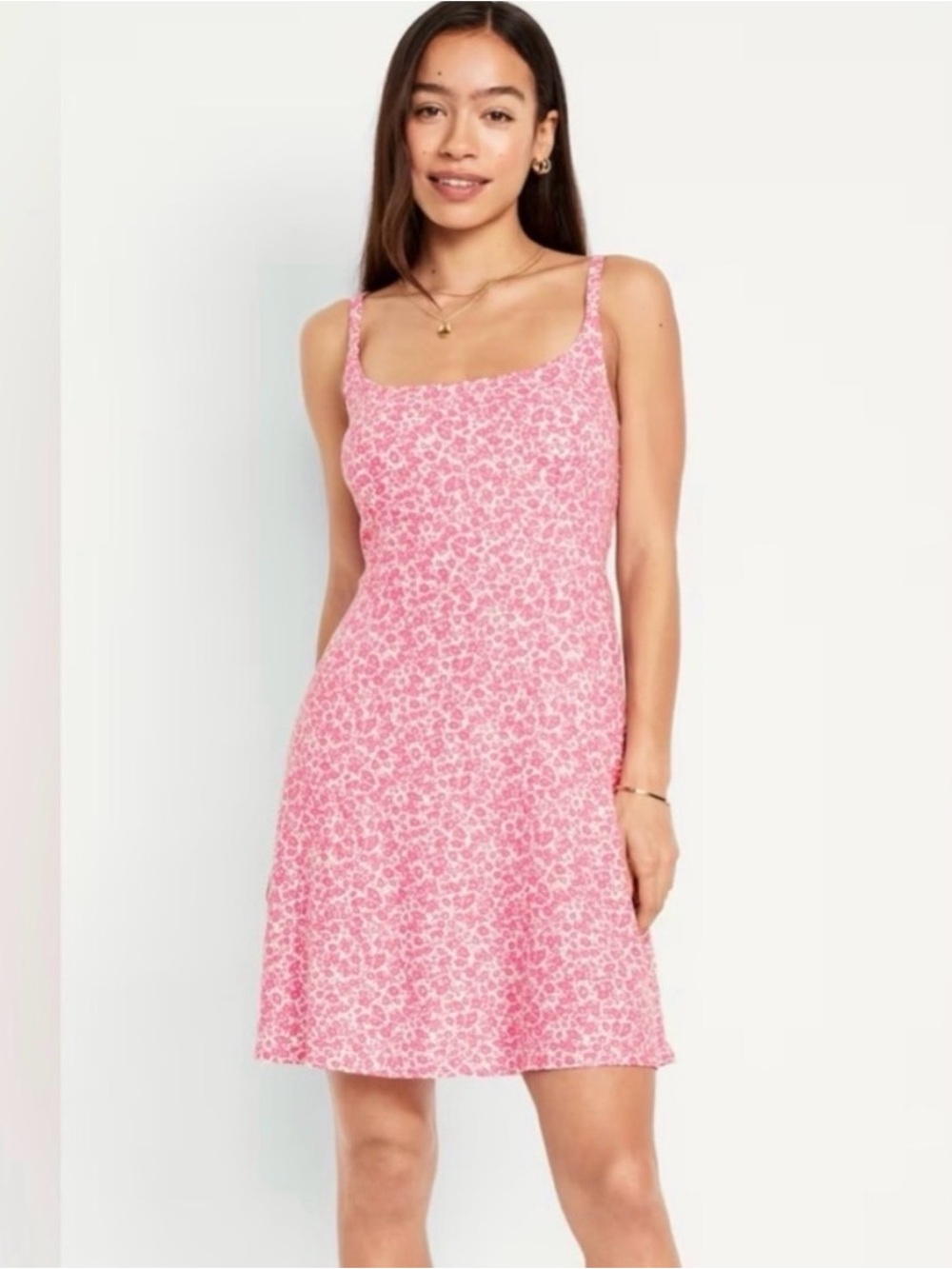 Old Navy Fit & Flare Linen Floral Mini Dress